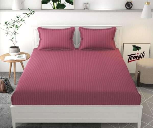 Striped Elastic Fitted Double Bedsheets