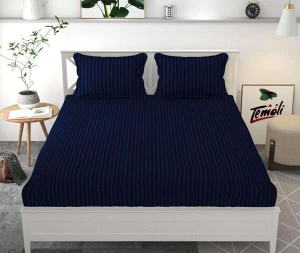 Striped Elastic Fitted Double Bedsheets