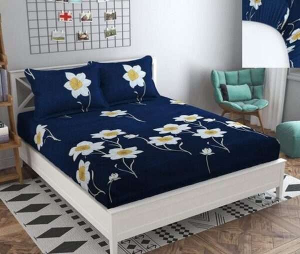 Elastic Fitted King Size Bedsheet Surajmukhi